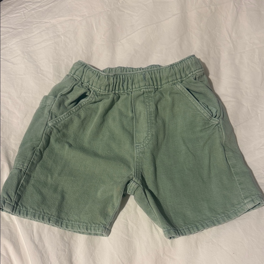 Zara Sage Green Casual Shorts